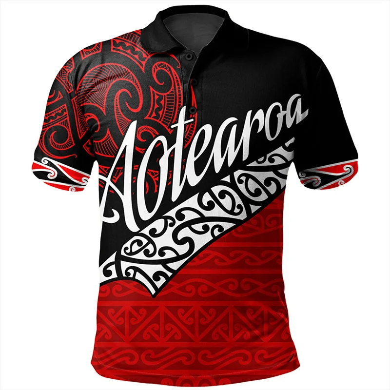 Mens Fashion Rugby Shirts - NZ 국기 마오리 패턴 럭비 3D