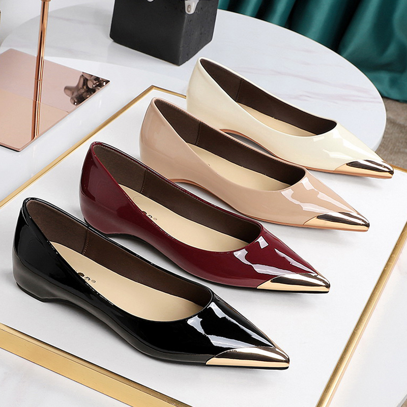 Men'S Fashion Shoes - 빅트리 슈즈 로우힐 여성화 에나멜 가죽