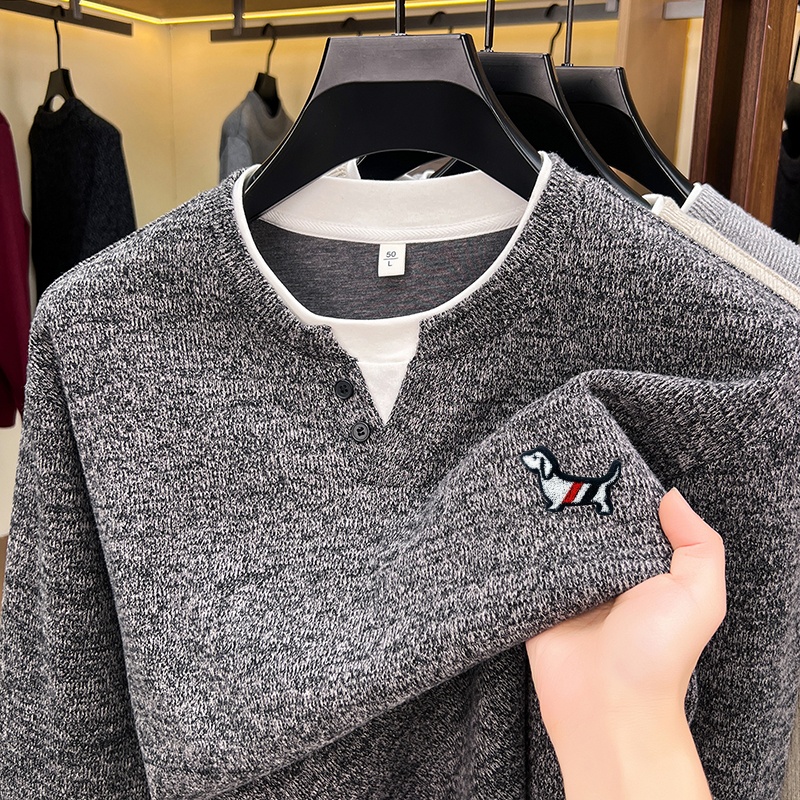 Men'S Winter Fashion - 패션 트렌드 솔리드 컬러 남성용 가짜