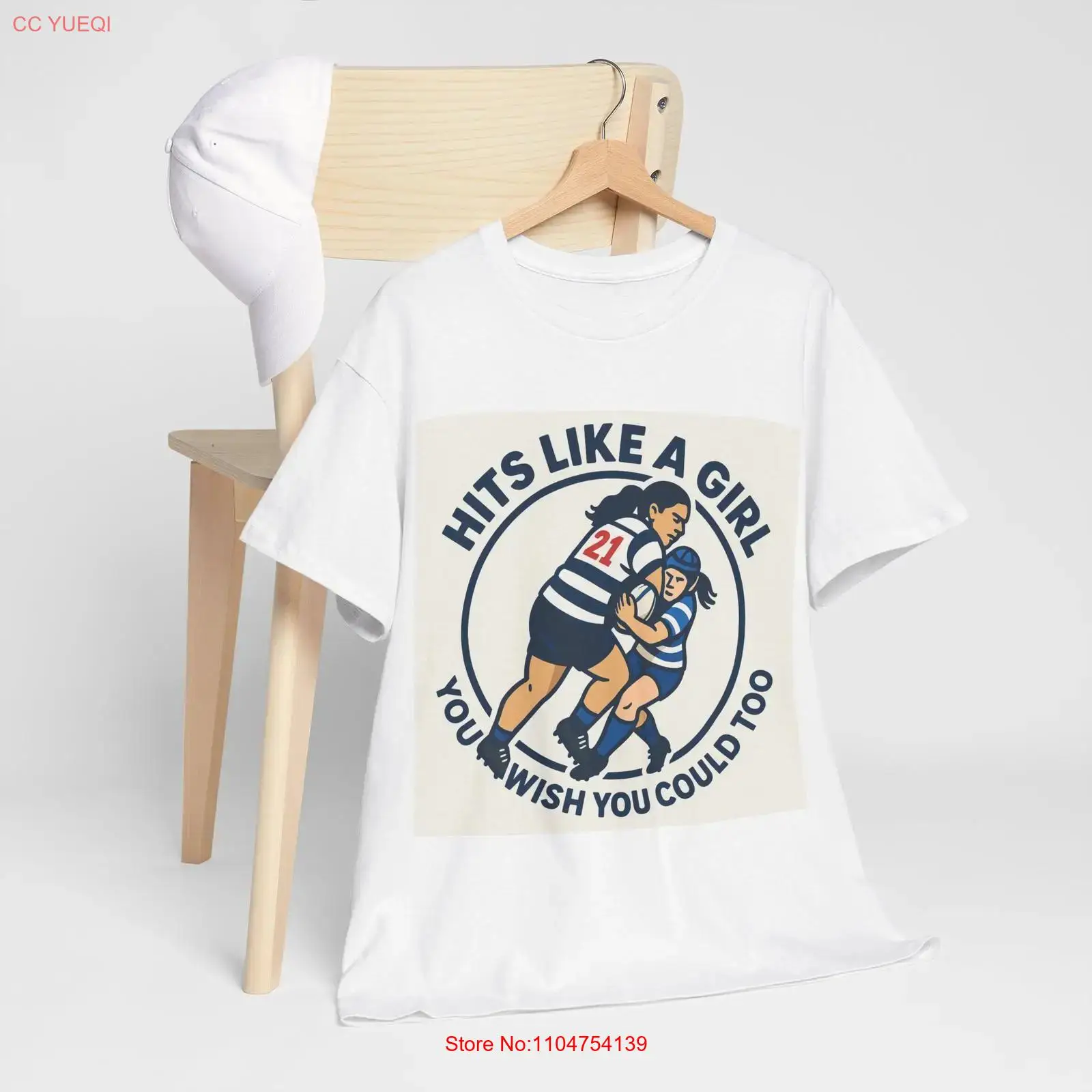 Mens Fashion Rugby Shirts - Hits Like A Girl 걸스 럭비