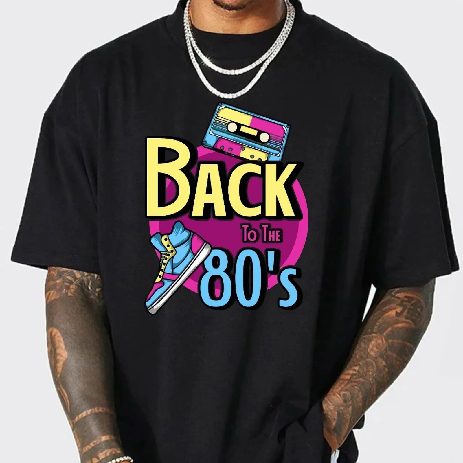 Mens Fashion In 1980S - 80년대 레트로 티셔츠 빈티지 1980년대 카세트테이프