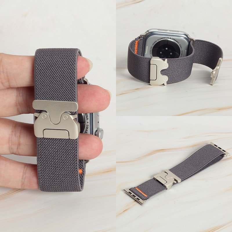 Men'S Fashion Website - 패션 오렌지 스티칭 탄성 나일론 스트랩