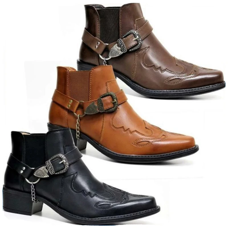 Men Fashion Vintage - 2026 남성용 빈티지 카우보이 부츠 가죽