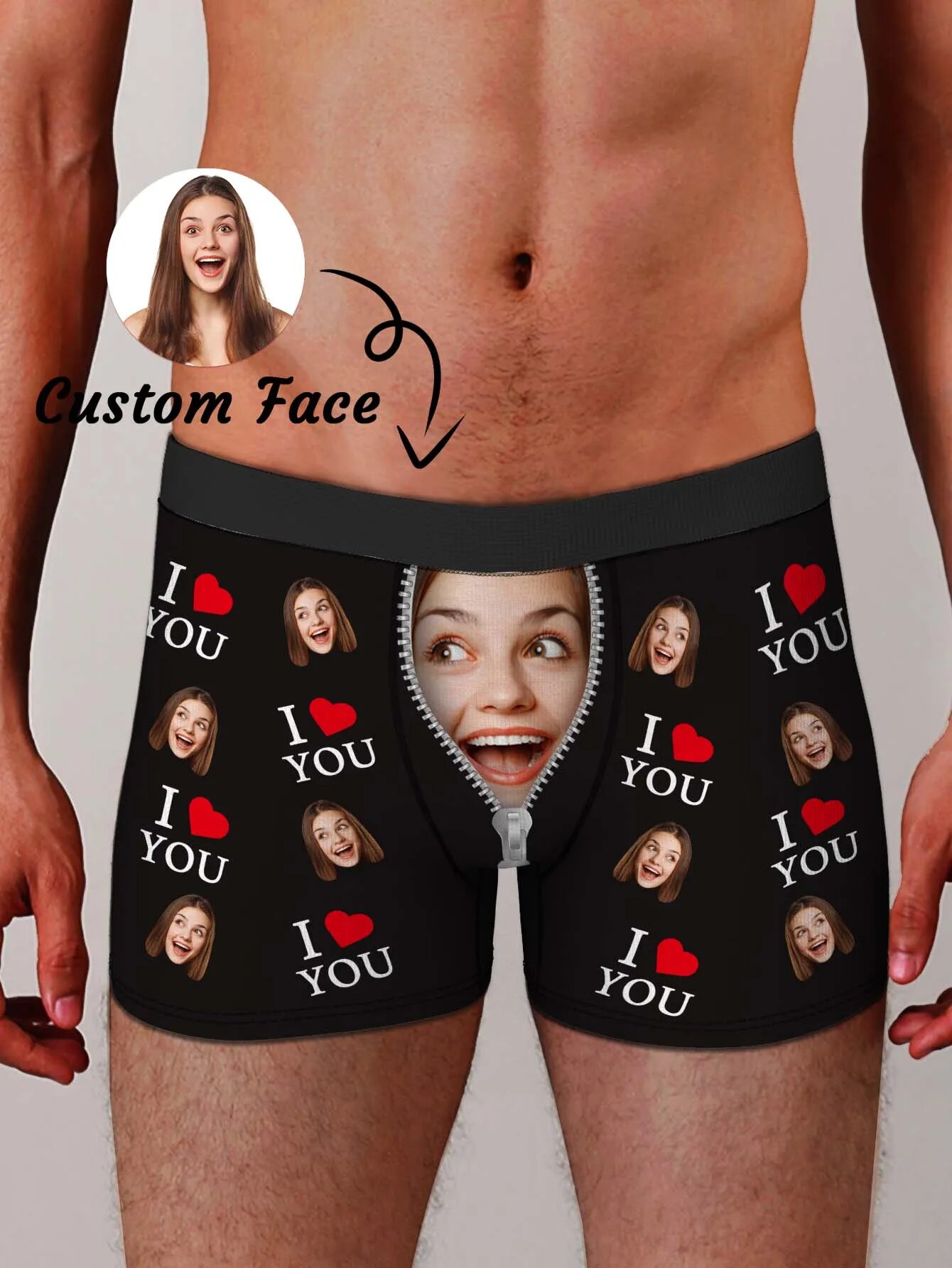 Men'S Fashion Underwear - 맞춤 사진 남성용 복서 브리프 개인화된
