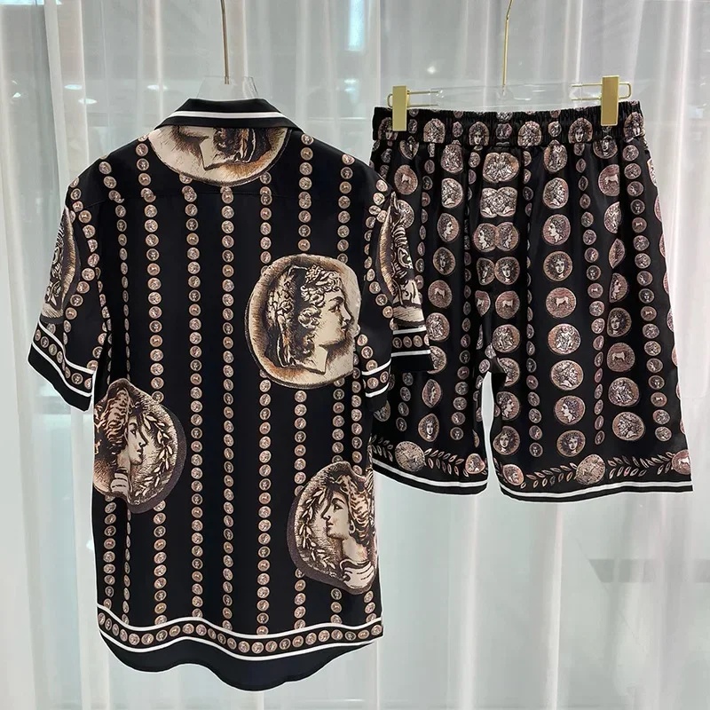 Men Fashion Vintage - 로얄 럭셔리 남성 셔츠 세트 빈티지