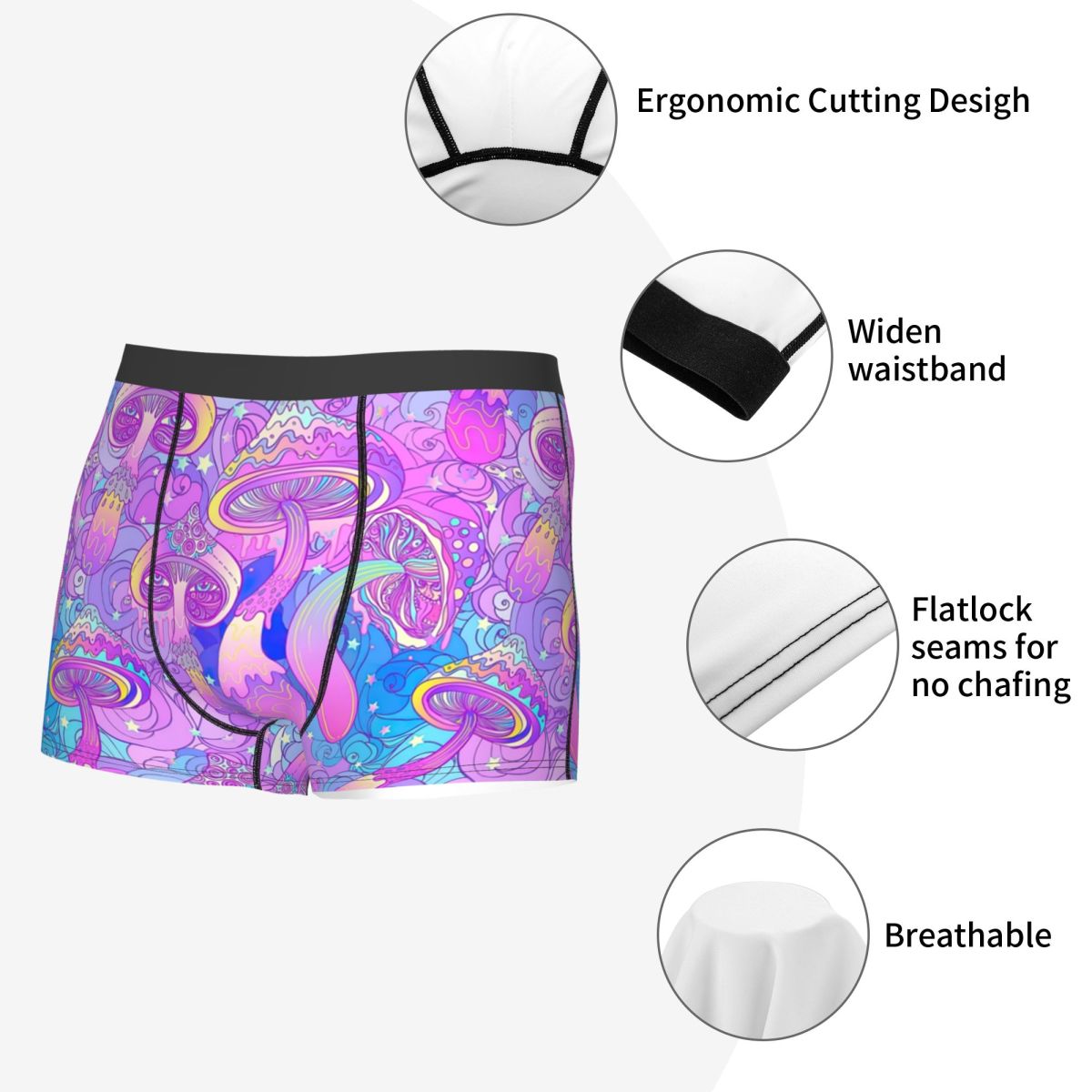 남성 패션 사이키델릭 매직 버섯 프린트 속옷 복서 브리 - Men'S Fashion Underwear 리뷰 및 가격