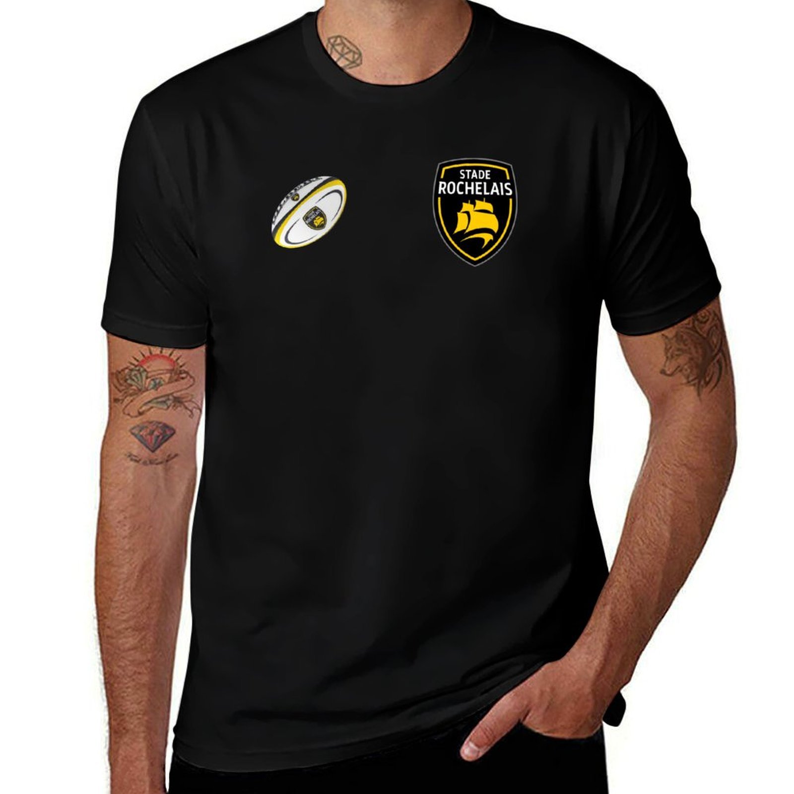 Stade Rochelais 럭비 디자인 티셔츠 캐주얼 - Mens Fashion Rugby Shirts 리뷰 및 가격