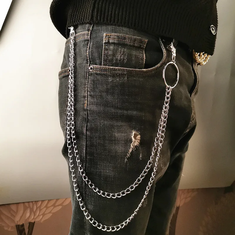 레이어 메탈 벨트 체인 펑크 훅 메탈 허리 지갑 키체인 - Men Fashion Rave 리뷰 및 가격