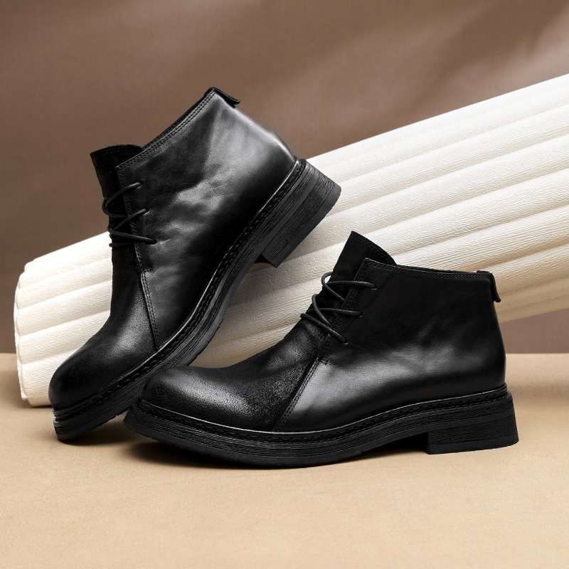 빈티지 남성용 천연 가죽 부츠 럭셔리 수제 2026 봄 - Men Fashion Vintage 리뷰 및 가격