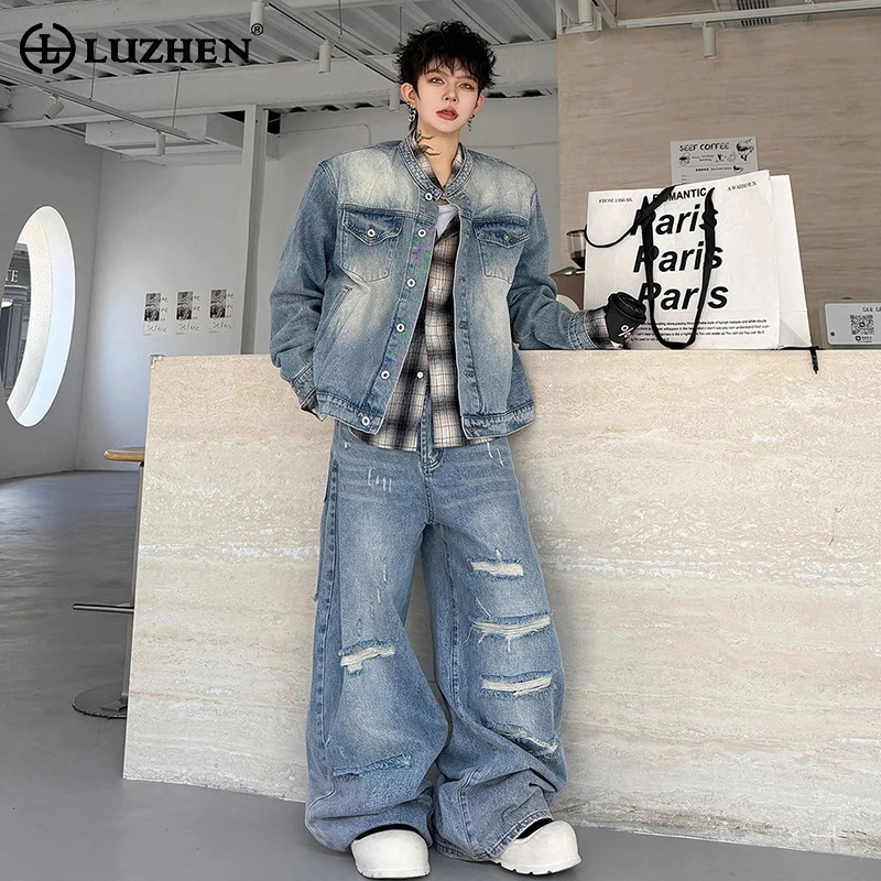 루젠 2026 가을 빈티지 워싱 데님 투피스 세트 남성 - Men Fashion Vintage 리뷰 및 가격