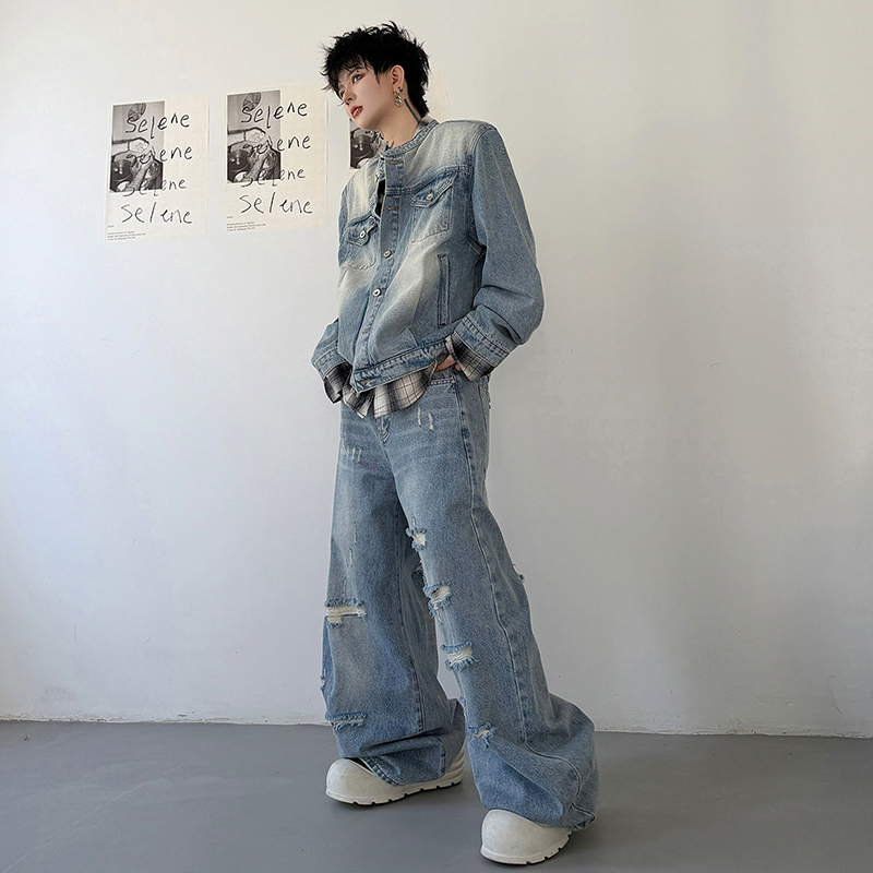 루젠 2026 가을 빈티지 워싱 데님 투피스 세트 남성 - Men Fashion Vintage 리뷰 및 가격